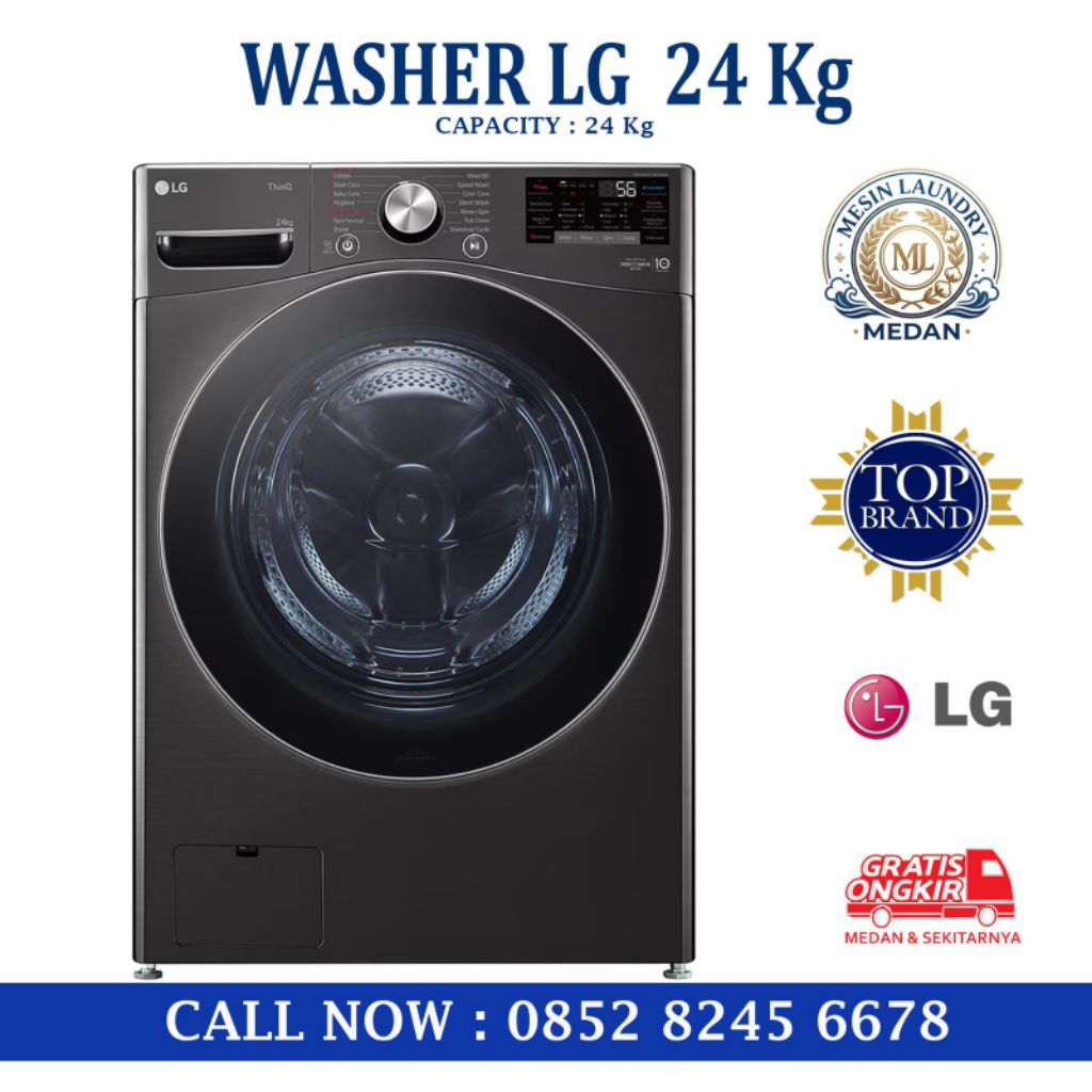 WASHER LG 24// MESIN CUCI  LG 24 FRONT LOADING// MESIN LAUNDRY