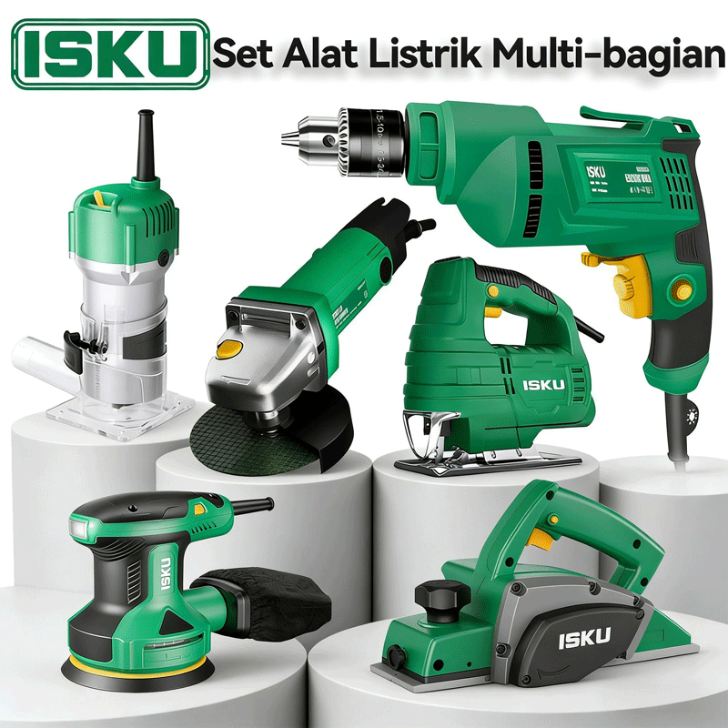 Isku 350W Mesin Poles/1000w Gergaji Multifungsi Circular Saw/Bor Tangan Listrik/Mesin Serut Kayu Pla