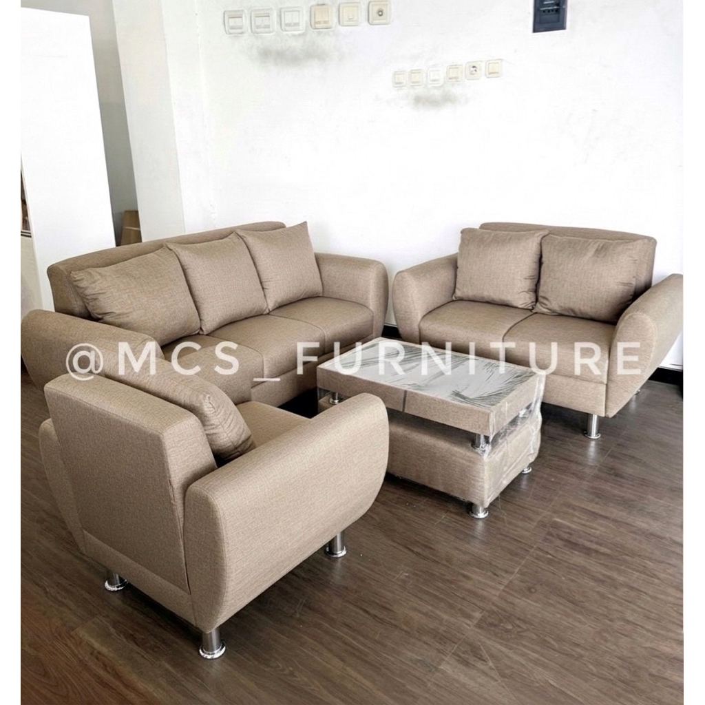 Sofa Retro Set 211 FREE MEJA Kursi BERGARANSI Mebel Furniture MCS Semarang