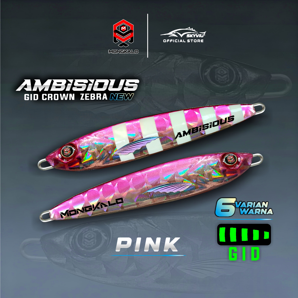 Mongkalo Ambisious Kipas GID-Zebra noMotif Fluorescent 40 Pink