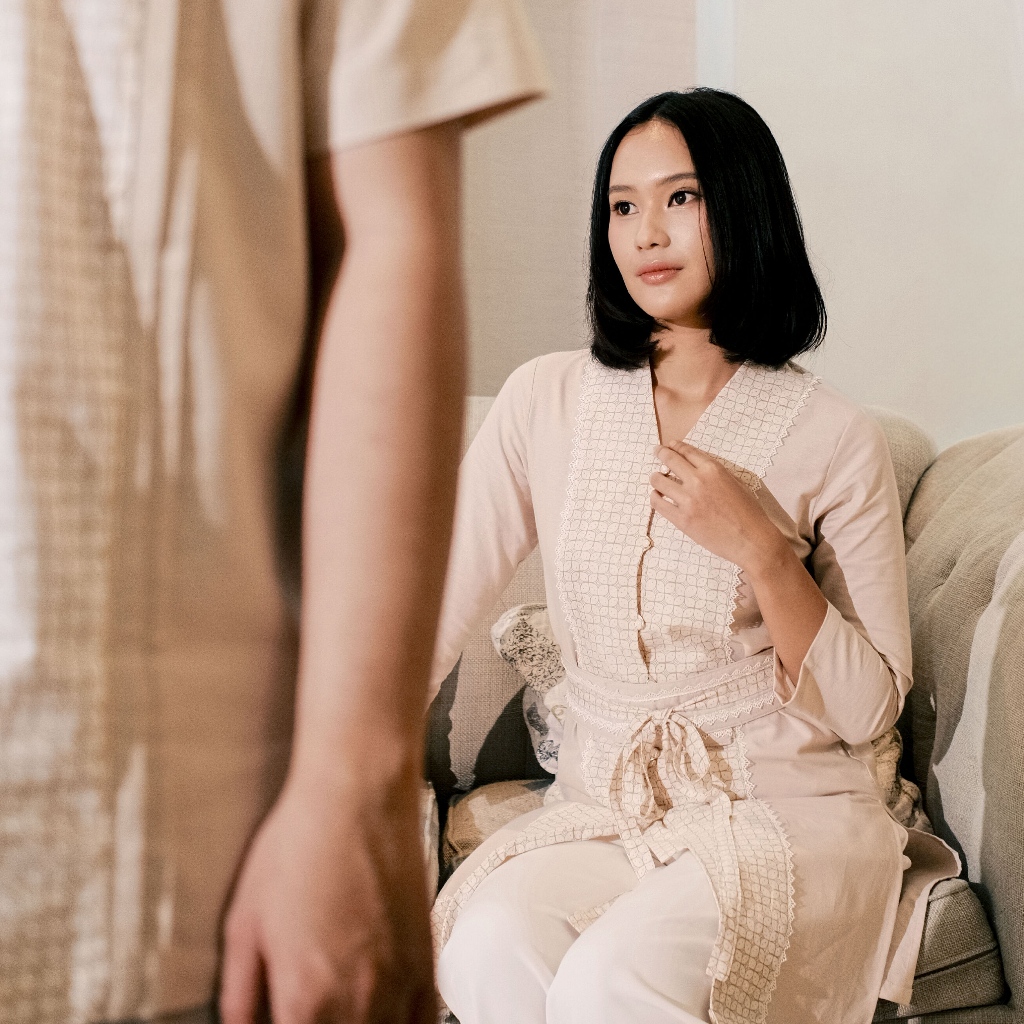 Adiharjo Long Top Kawung Picis Cream