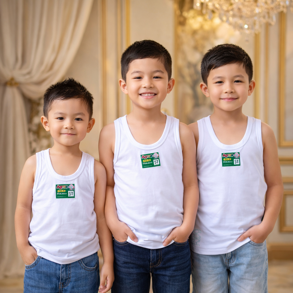 ( 6pc ) Singlet Agree | Singlet Anak Agree ST 02 | Kaos Dalam Agree | Kaos Kutang | Kaos Singlet | A
