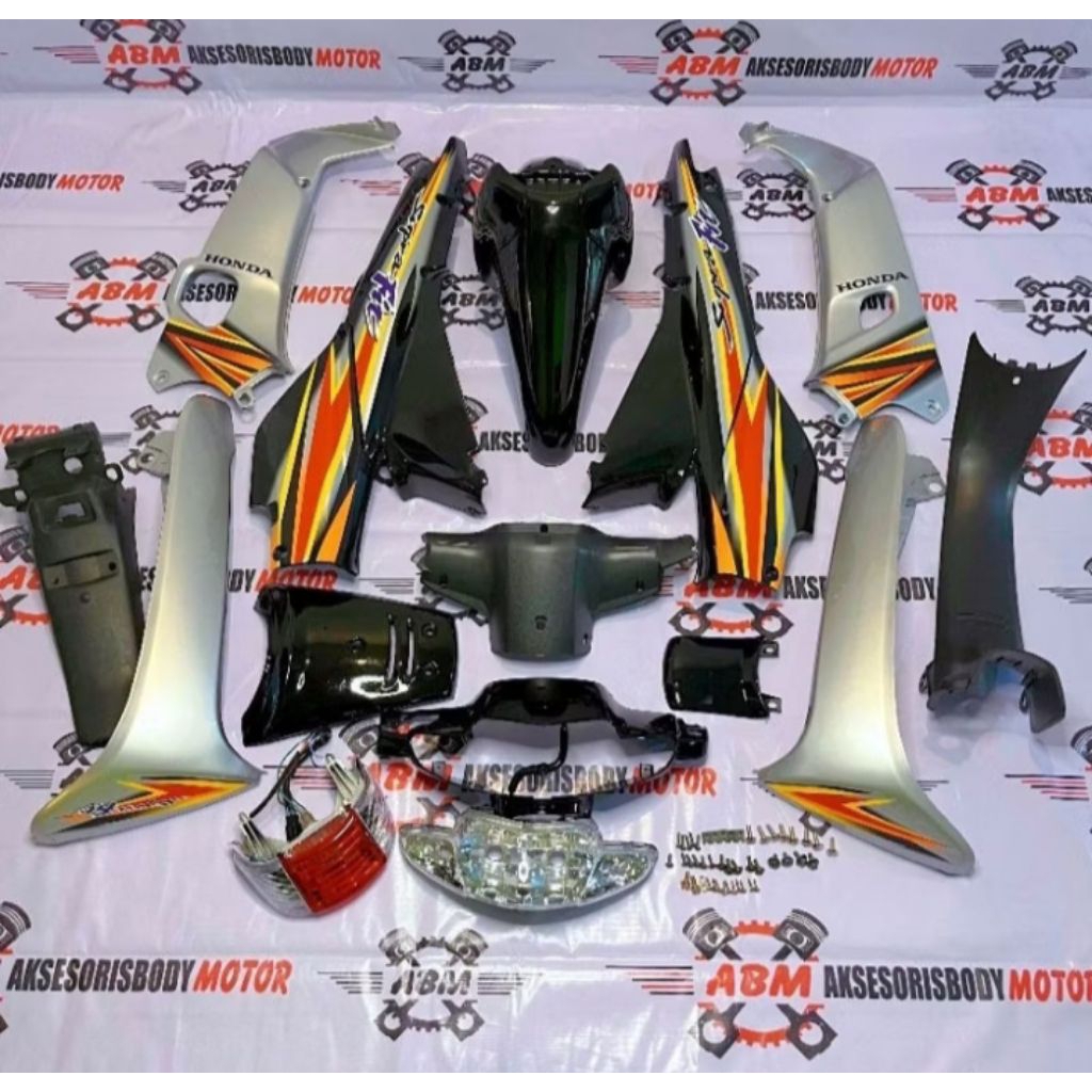 PROMO!!! Fullset Body Halus & Kasar + Striping Supra Fit lama Warna Silver