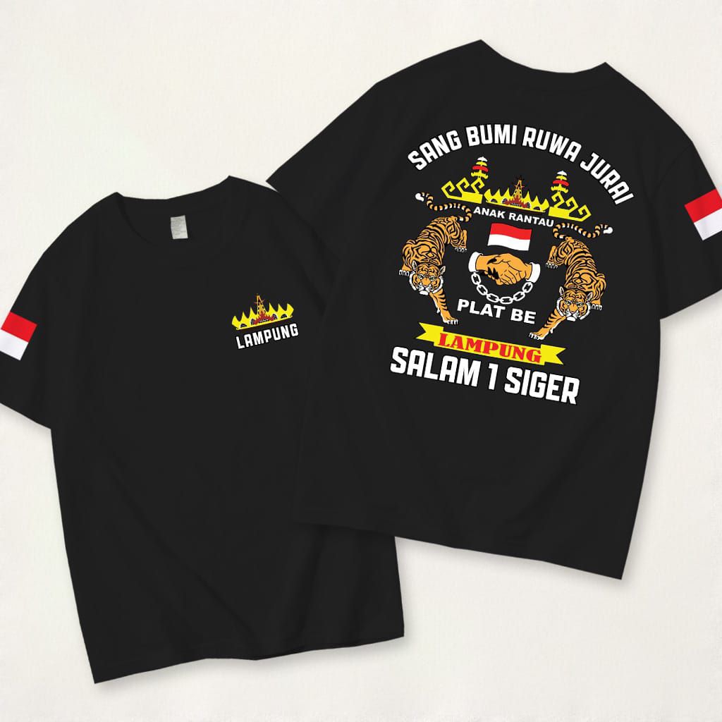 BAJU KAOS PRIA WANITA LENGAN PENDEK MOTIF ANAK RANTAU LAMPUNG BAHAN ADEM TEBAL dan lembut t-shirt co