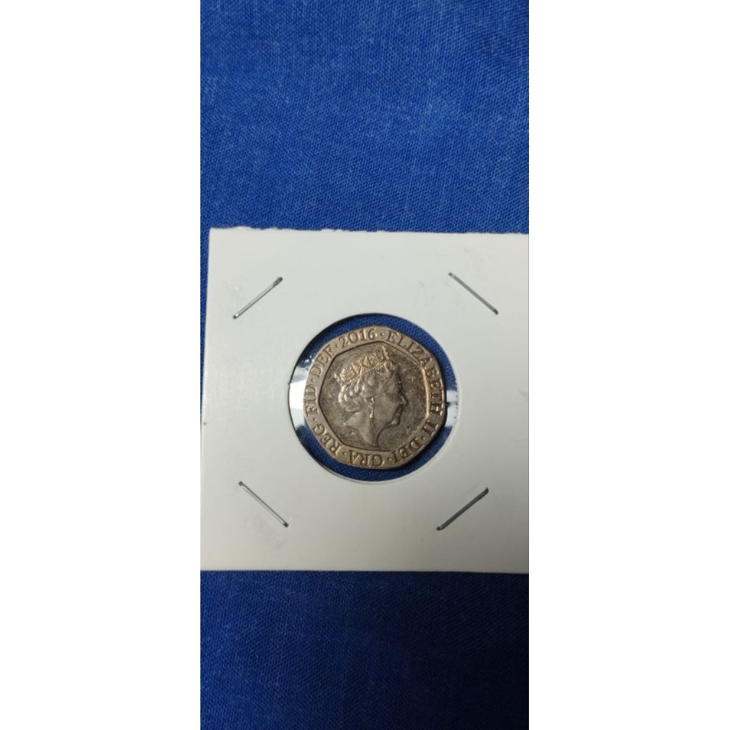 Koin 20 Pence  United Kingdom(Inggris Raya)- Potret ke-5 Elizabeth II; Perisai Kerajaan