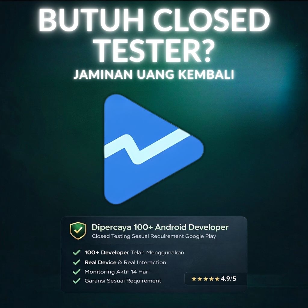 Jasa Pengujian Tertutup Google Play Console (GODEV) – 12 Tester, Garansi Approve Cepat