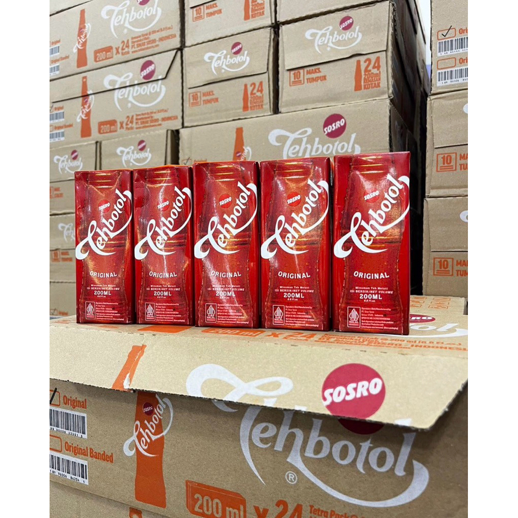 TEH BOTOL SOSRO KOTAK ukuran 200ML isi 24pcs
