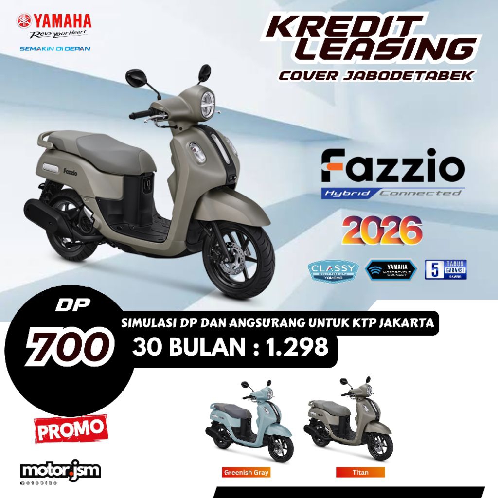 Dp Motor Yamaha Fazzio Lux Kredit Leasing Jakarta Bekasi Depok Tangerang