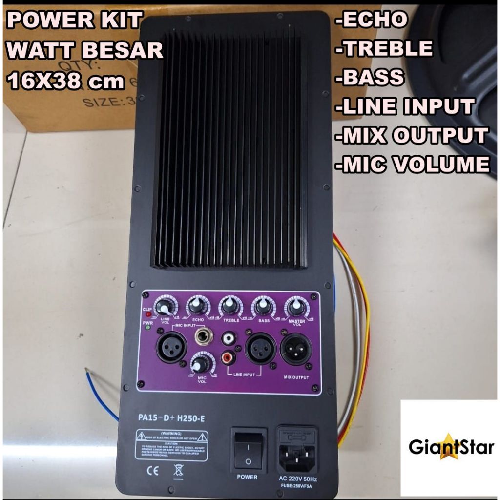 Power Kit Huper 1000 Watt 16x38cm Speaker Aktif 2way 3way FOH Monitor Toroid speaker 12/15