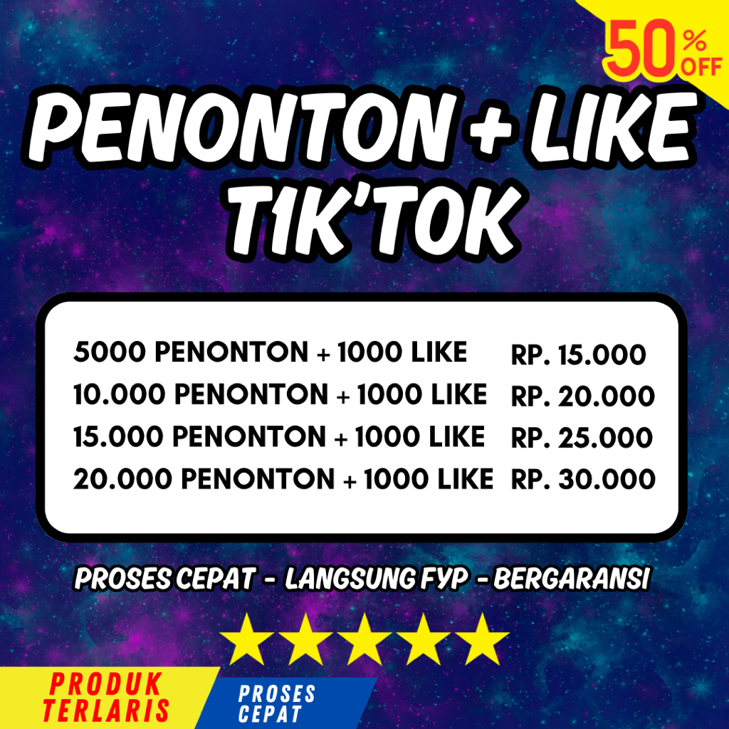 PROMO Paket FYP Like Viewers Tontonan Tiktok Bergaransi Non Drop Permanen Penonton TT Auto FYP View 