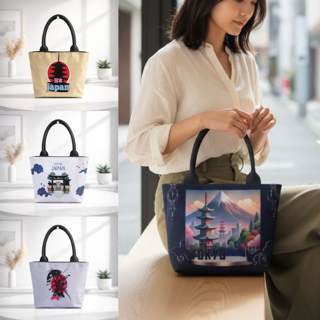 Tas Souvenir Kecil Tenteng Tokyo | Bag Tas Hampers Kekinian Kanvas Resleting Oleh Oleh Japan Jepang