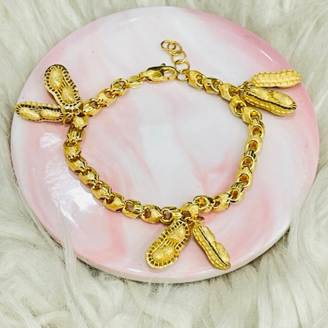 gelang satelit pajero variasi kacang kulit cute unik viral emas asli kadar 700