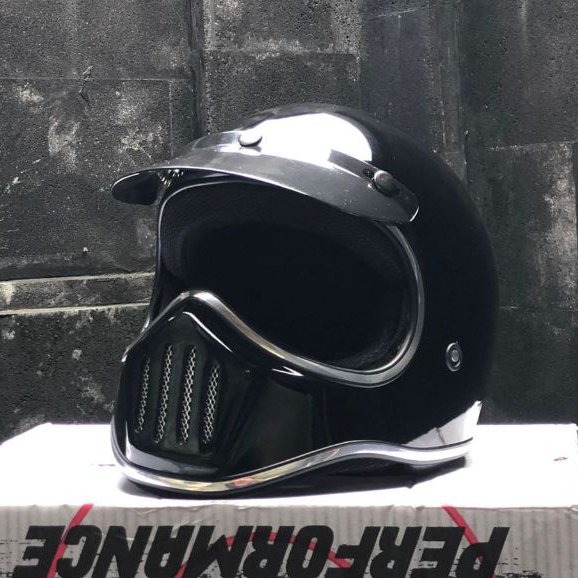 Helm Cakil Custom Retro Lengkap Pet