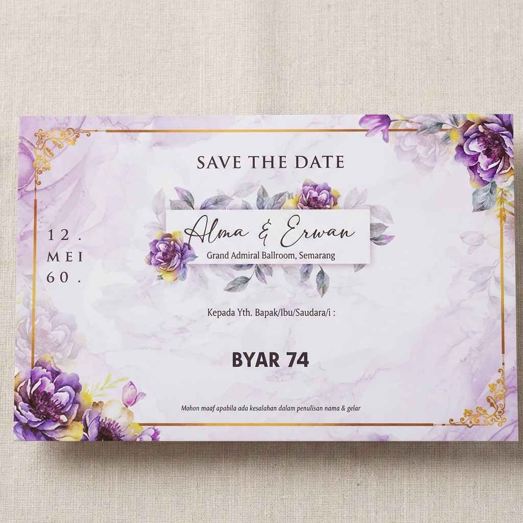Undangan Pernikahan Elegan Custom Nama & Foto | Cetak Undangan Nikah Eksklusif Murah