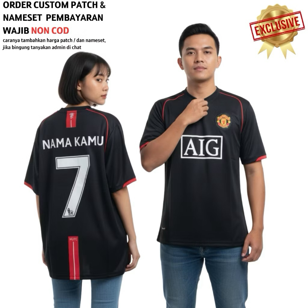RETRO Jersey Mnchtr Untd Away 2007 2008 Grade Original - Jersey MU Vintage High Quality