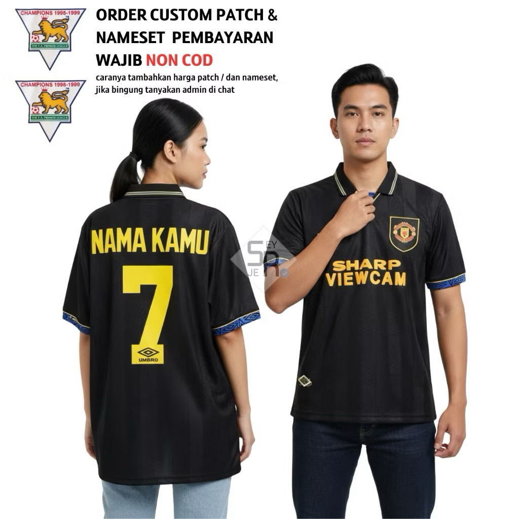 RETRO Jersey Mnchstr Untd Away Kung Fu 1993 1994 Grade Original - Jersey MU Vintage High Quality