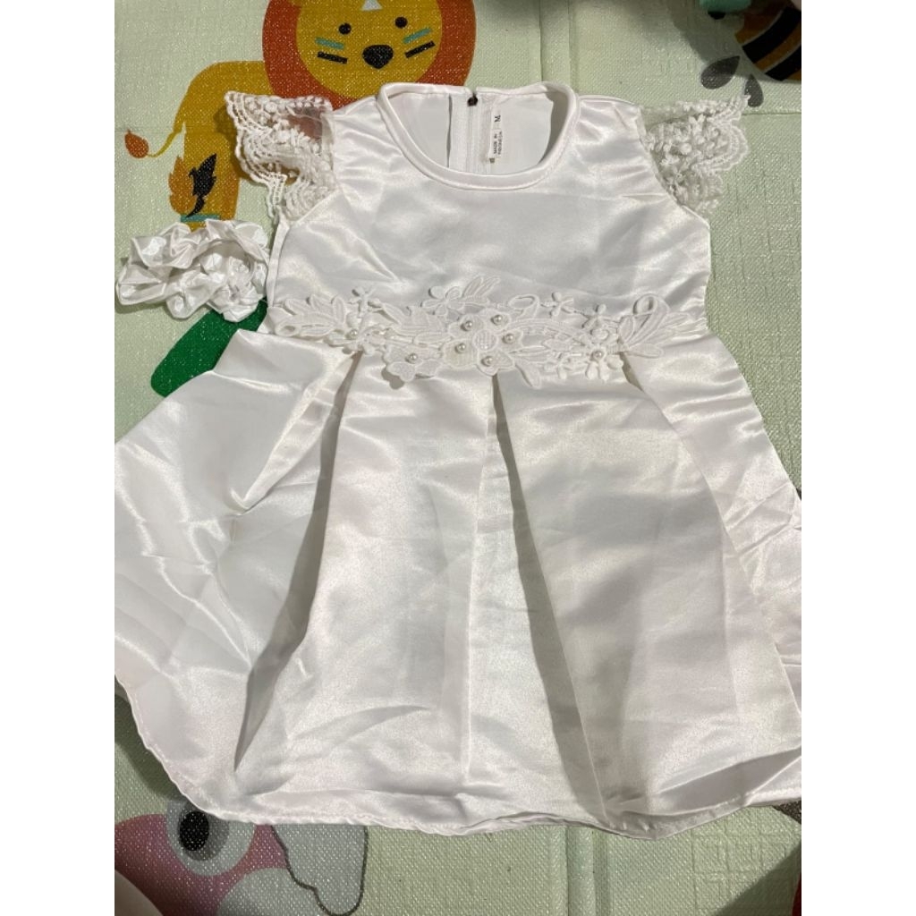 dress lebaran baby putih