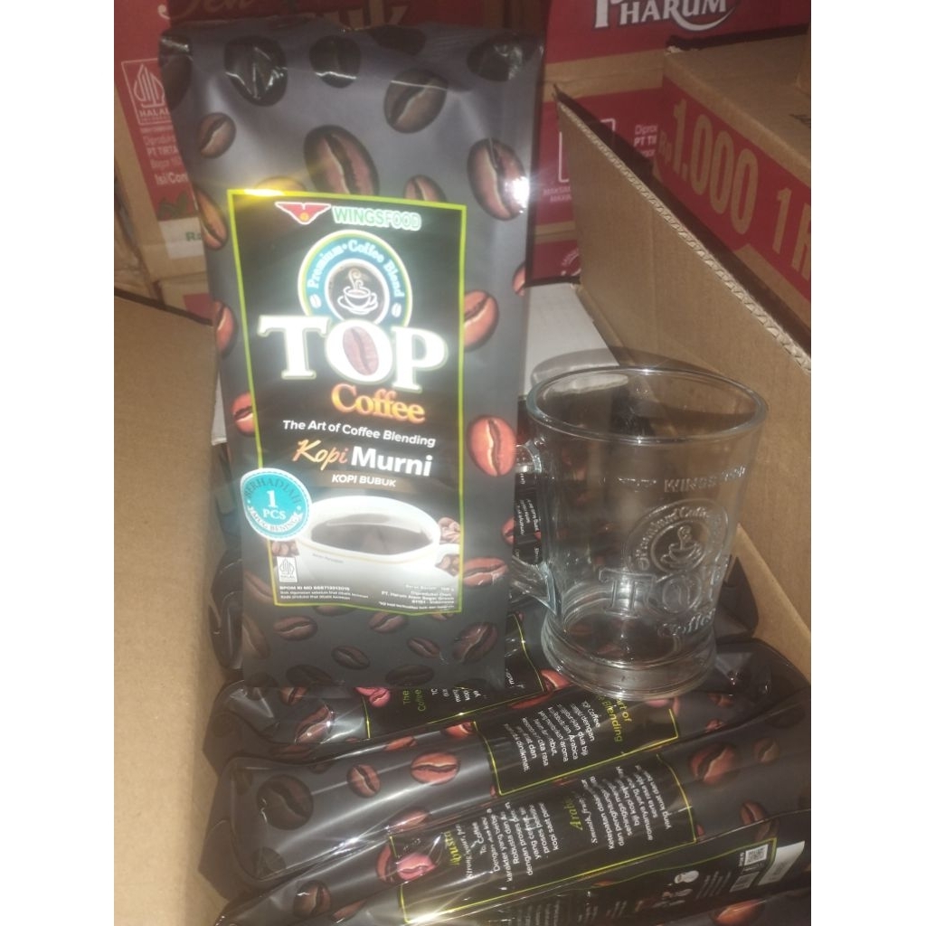 Top kopi murni 158gram free gelas