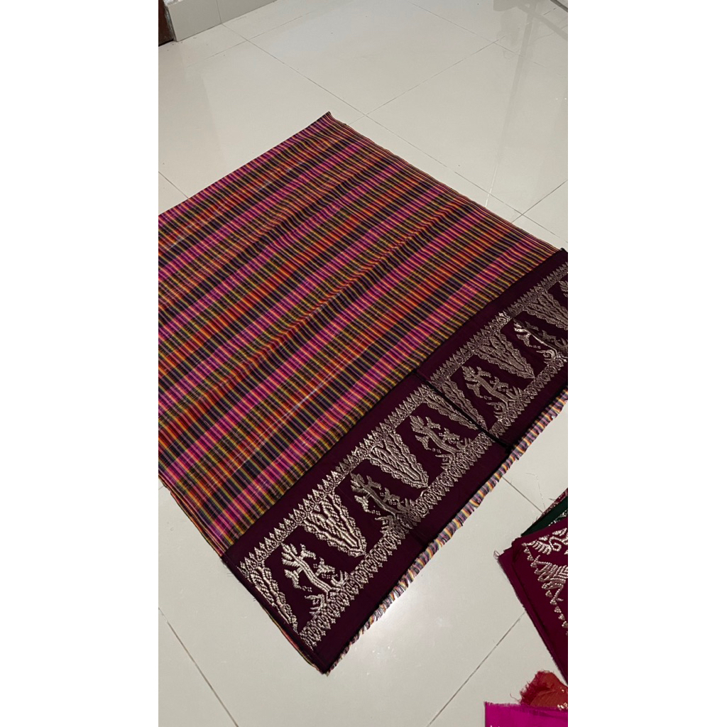 Ready LImited Kain tenun endek seseh mix dengan tumpal songket cendana (Bukan bordir)