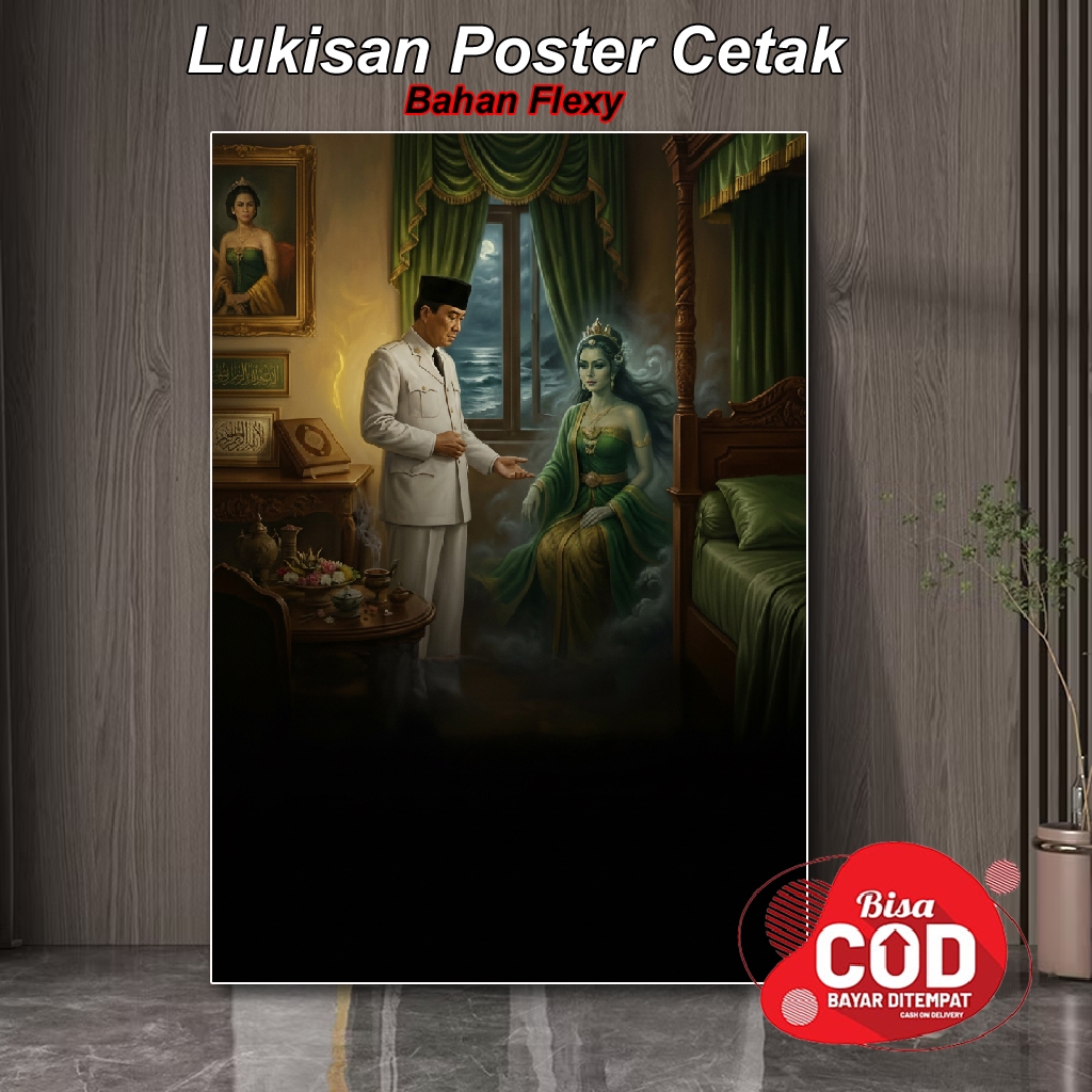 POSTER CETAK PRESIDEN SOEKARNO & NYI RORO KIDUL/LUKISAN CETAK NYI RORO KIDUL/LUKISAN BUNG KARNO