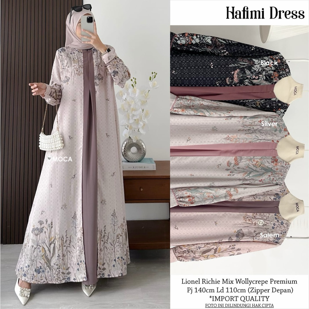 (READY SIAP KIRIM) Adiba Abaya , Hafimi Dress, Isima Dress , Simfa Tunik ORI BY MOCA
