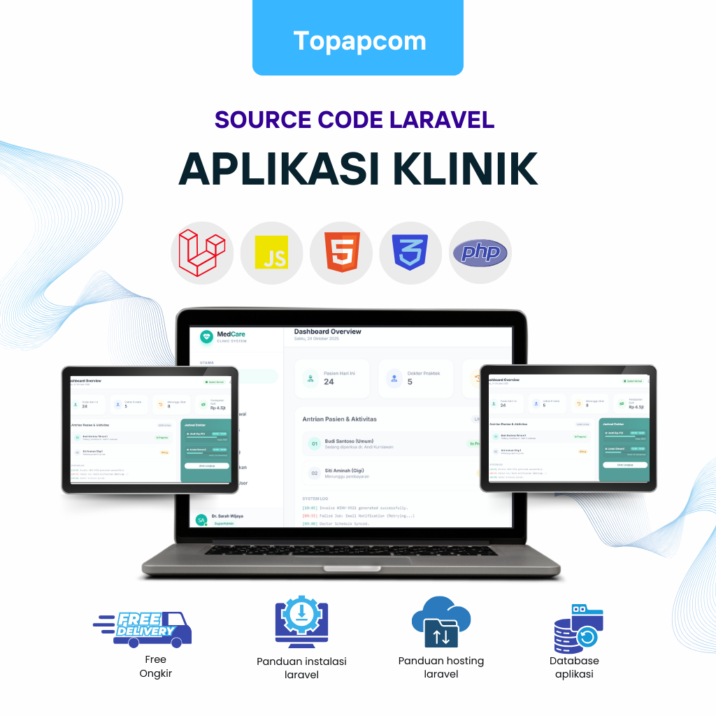 Source Code  APLIKASI SISTEM KLINIK LARAVEL | SOURCE CODE & DATABASE