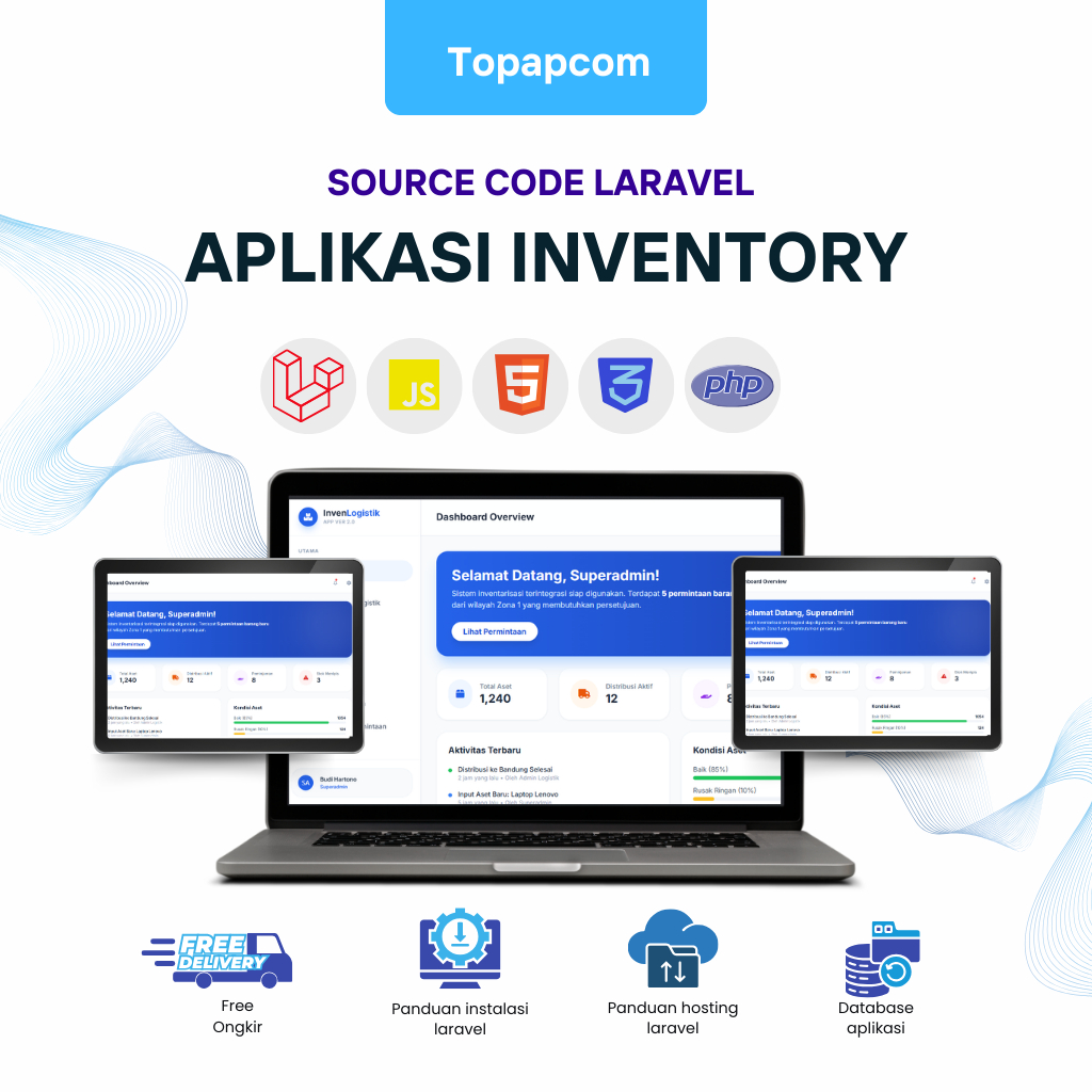 Source Code Aplikasi Sistem Inventory Laravel | Source Code lengkap & Database