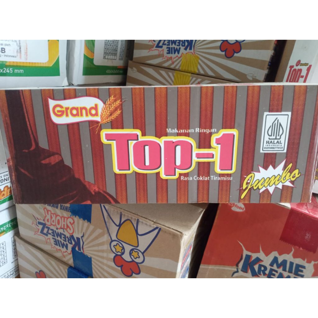 Top-1 Corn Blok Jumbo Snack Berhadiah Uang Rasa Coklat Tiramisu 1 Dus