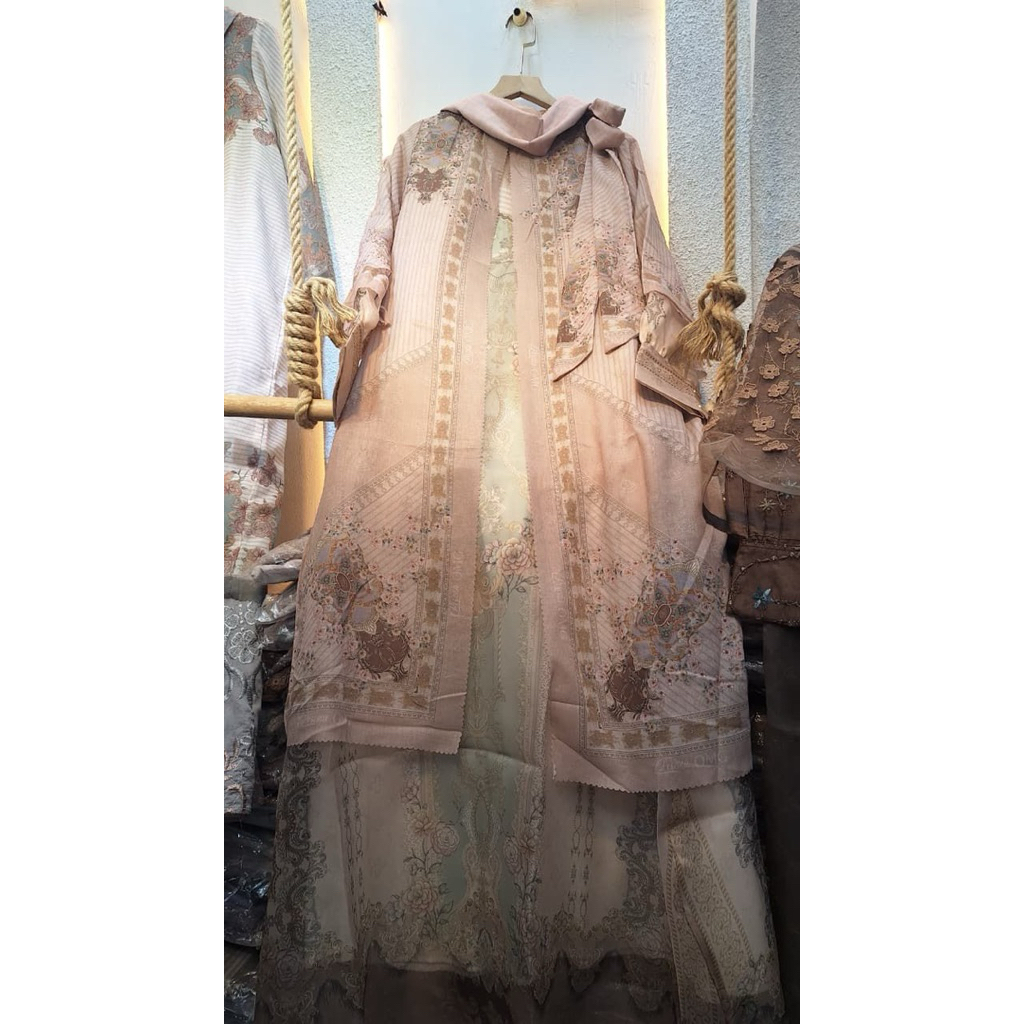 gamis mewah gamis kondangan outer lepas pasang rompi lepas