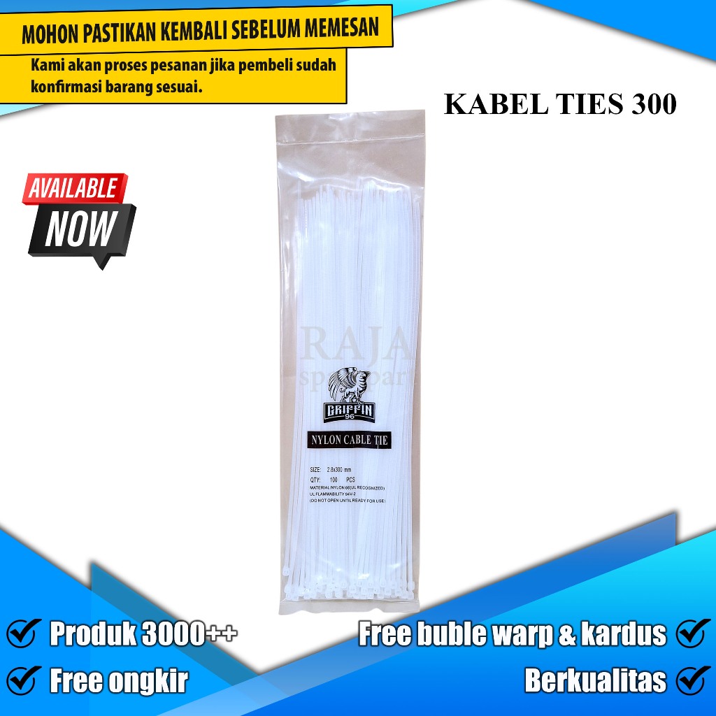 CT300 KREK TALI / KABEL TIES / TALI KREK UKURAN 300MM (WARNA DIKIRIM RANDOM)