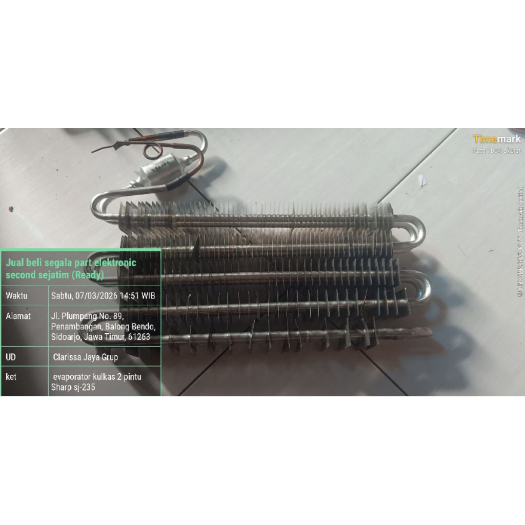 evaporator kulkas 2 pintu Sharp sj-235