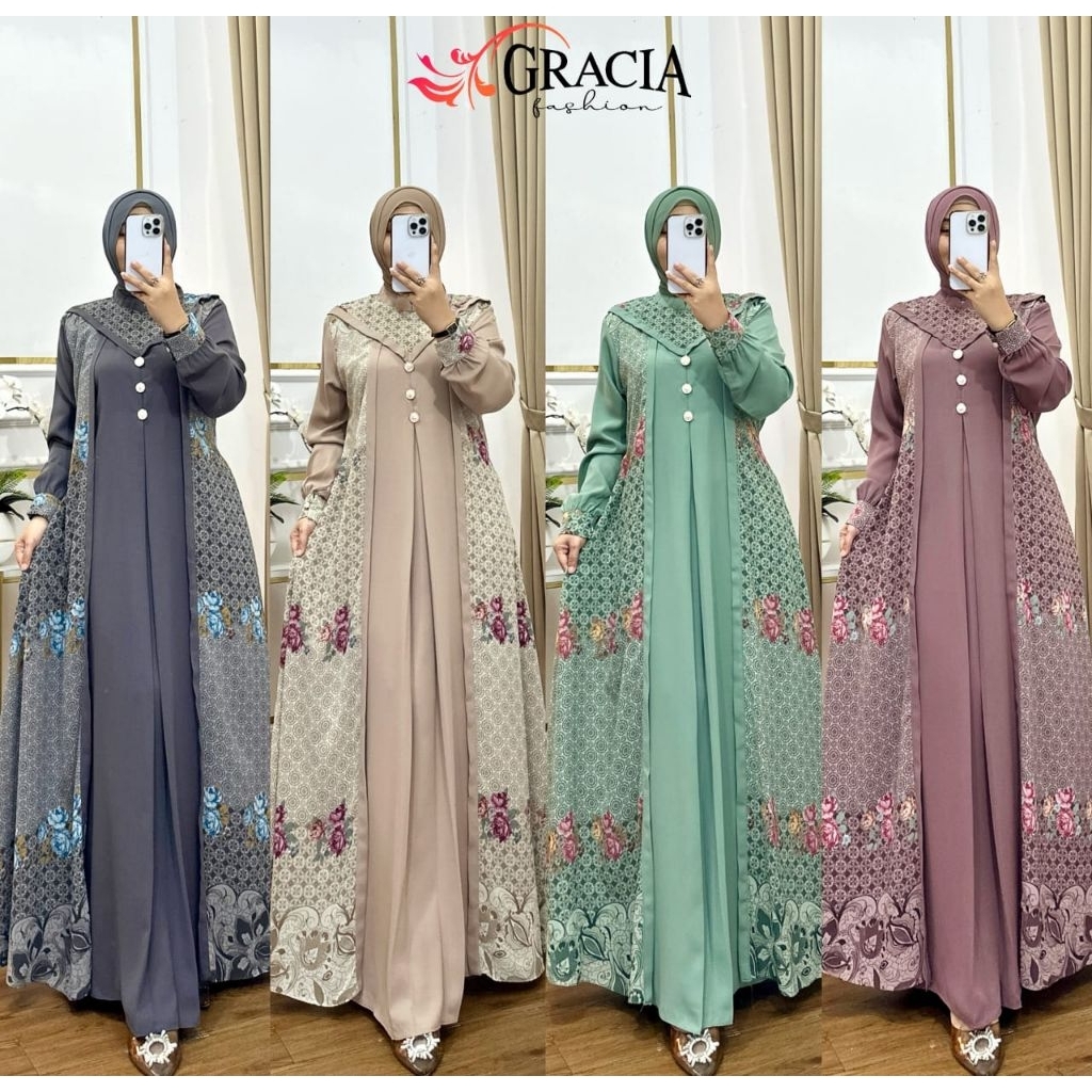 GAMIS MOTIF WANITA TERBARU ALISAN DRESS GRACIA