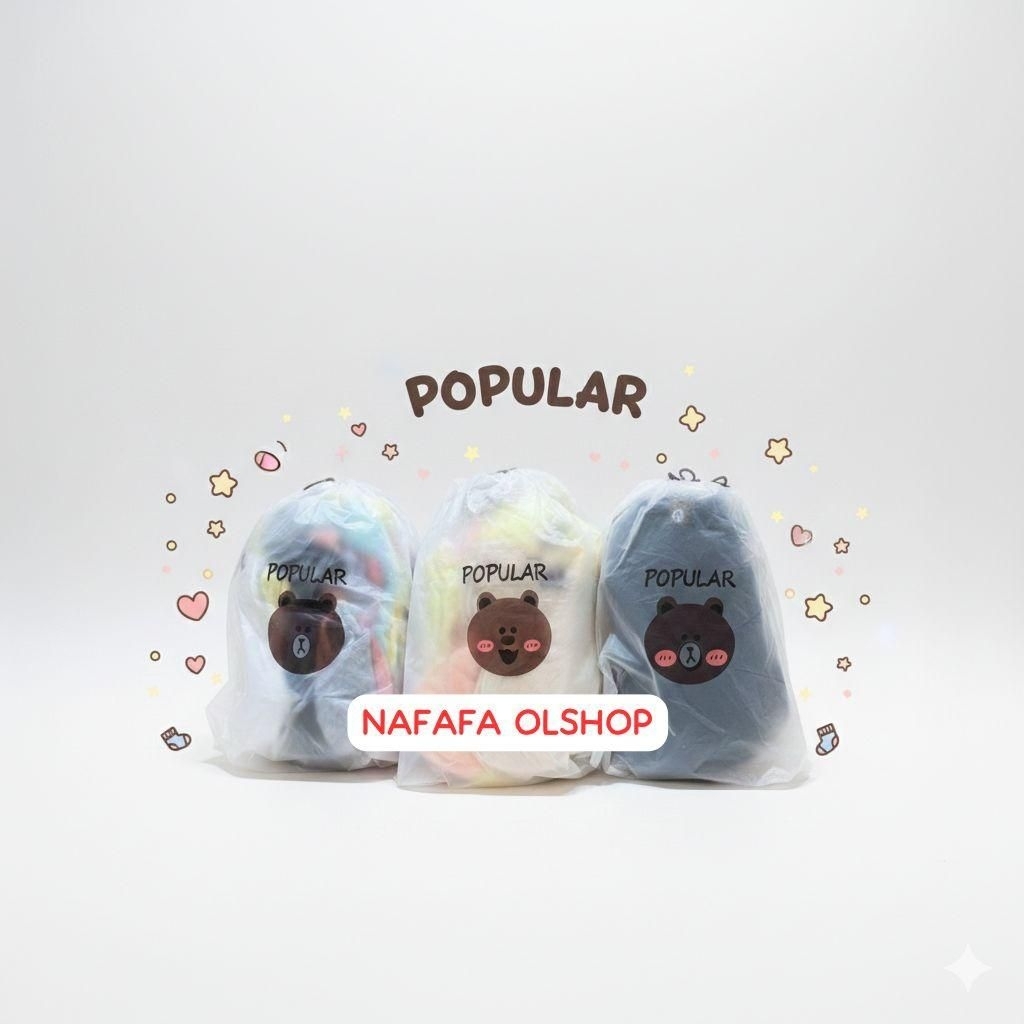 KAOS KAKI POUCH 1 KANTONG ISI 10 WARNA BERBEDA BERUANG