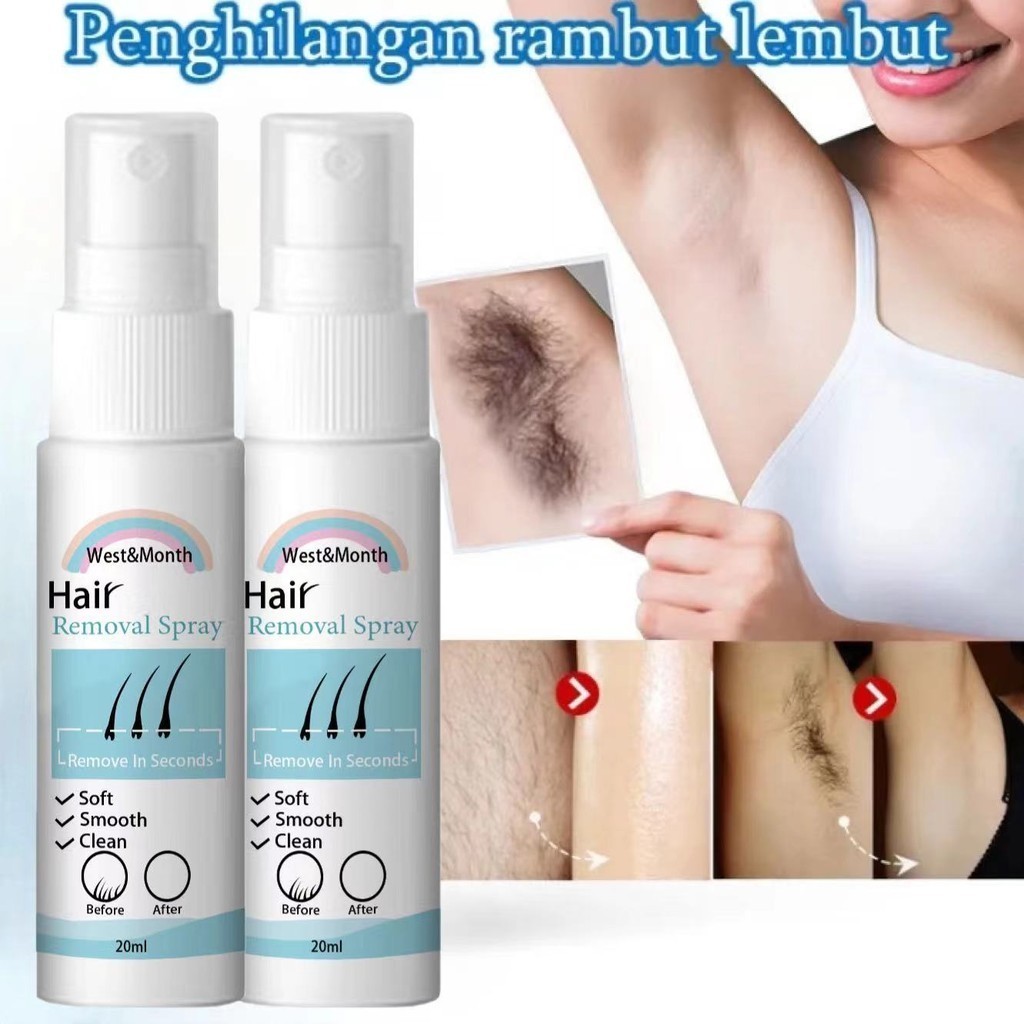 Spray Penghilang Bulu 20ml Hair remover Pembersih bulu ketiak dan miss v Pencukur bulu ketiak Penghi