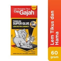 Lem Papan Tikus Cap Gajah 60gr - Pembasmi Hama Tikus Ampuh & Praktis Ada Harga Grosir