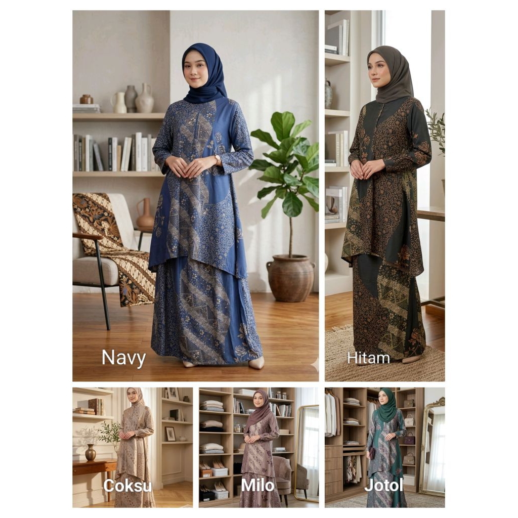 SET ROK BIBAH JAQWARD PRINT (On Size) BY Balkish fashion by Andi