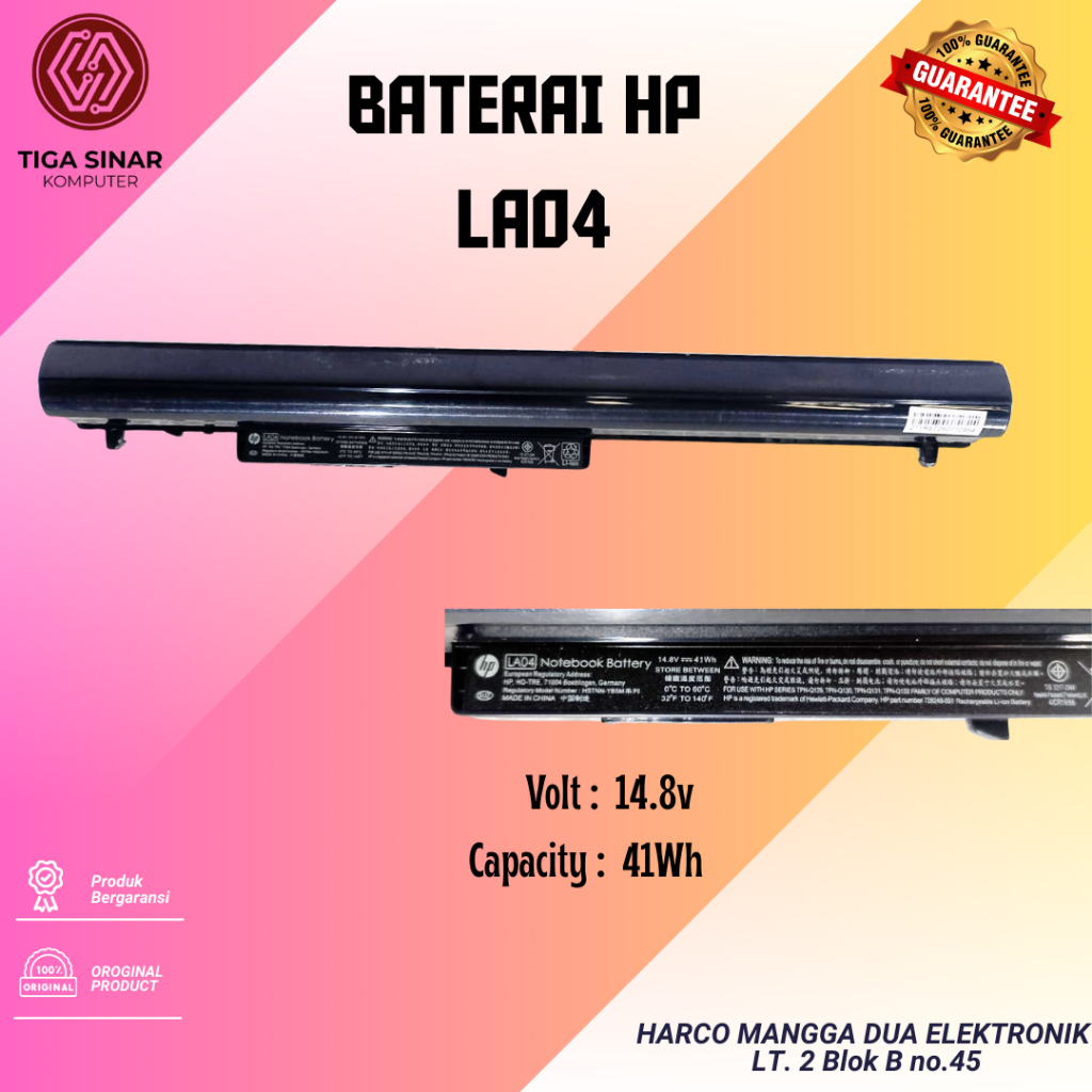 BATERAI Laptop ORIGINAL HP LA04, Pavilion 14-N, 15-N HP 248 728460-001