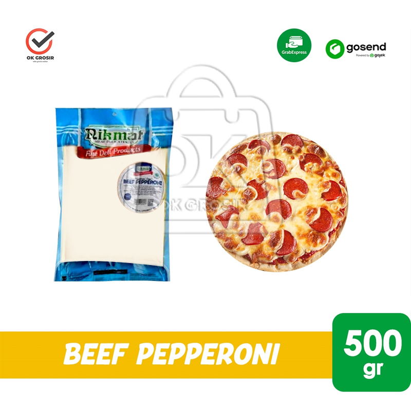 Sosis Pepperoni Beef Slice Nikmat Sosis Bulat untuk Pizza 500gr (KHUSUS INSTANT)