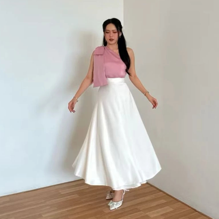 Rok himari skirt korean style/rok flare lilit skirt | Rok lilit satin | Satin skirt | rok lilit polo