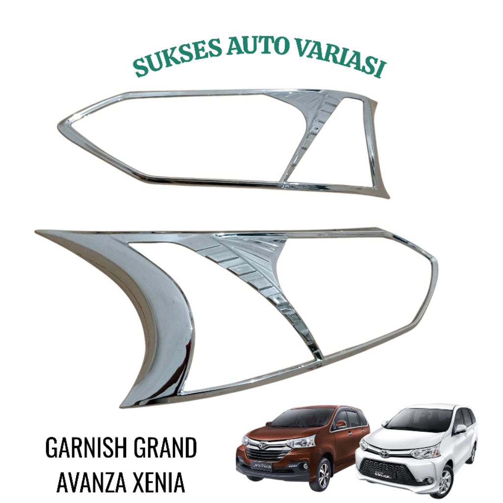 GARNISH LAMPU DEPAN MOBIL GRAND AVANZA XENIA VELOZ 2015-2018 CHROME