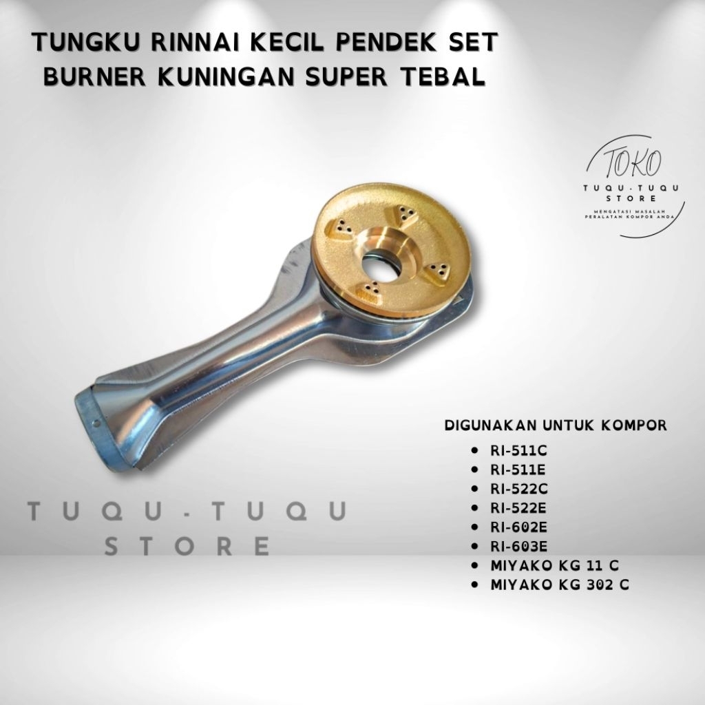 TUNGKU CEROBONG RINNAI KECIL PENDEK SET BURNER KUNINGAN / KOMPOR GAS 2 TUNGKU