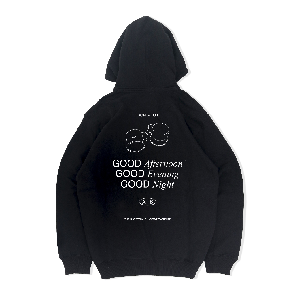 Yesterday – Hoodie Distro Pria Wanita Kece Tebal Sweater Premium Original Hitam Greetings