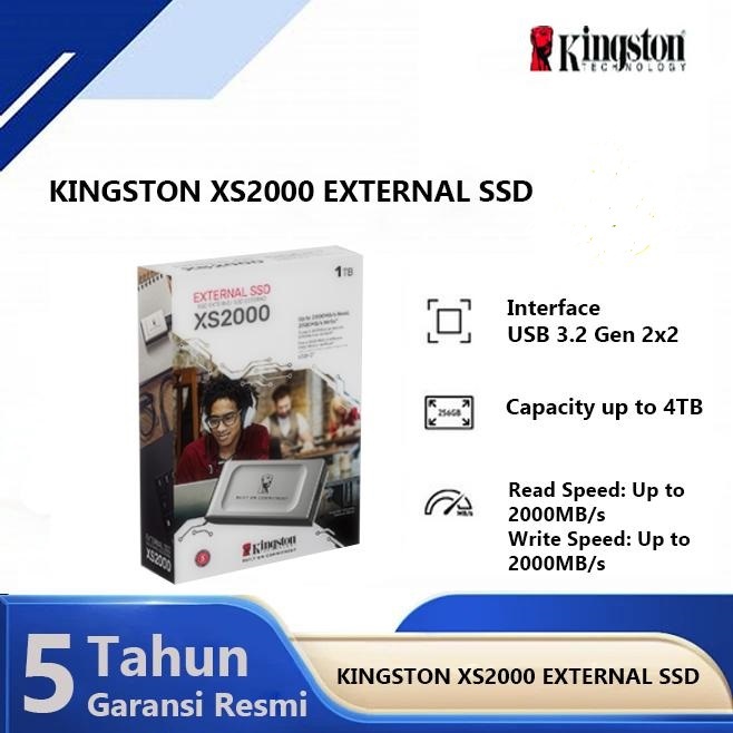Kingston XS2000 SSD External Portable 1TB - 1 TB USB-C 3.2