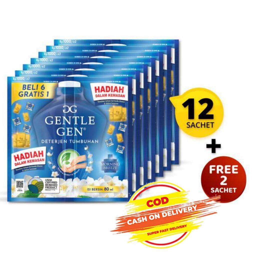 Gentle Gen Deterjen Cair Renceng 1x14 Sachet - Wangi Parfum Mewah & Lembut di Tangan- Grosir-Eceran-