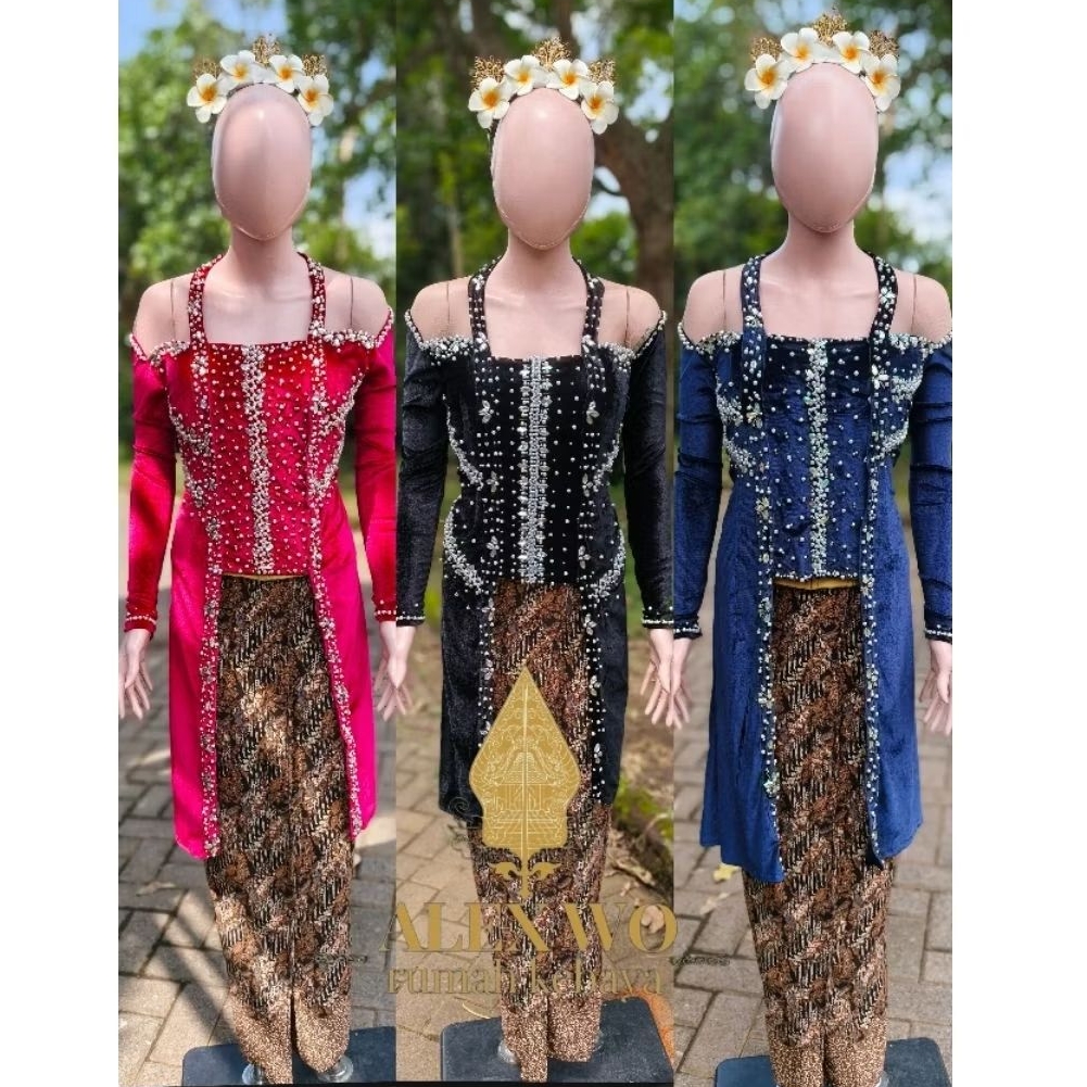 Kebaya Bludru Besan Premium Payet – Kebaya Pesta Ibu Pengantin Elegan MewahKebaya Besan Bludru Premi