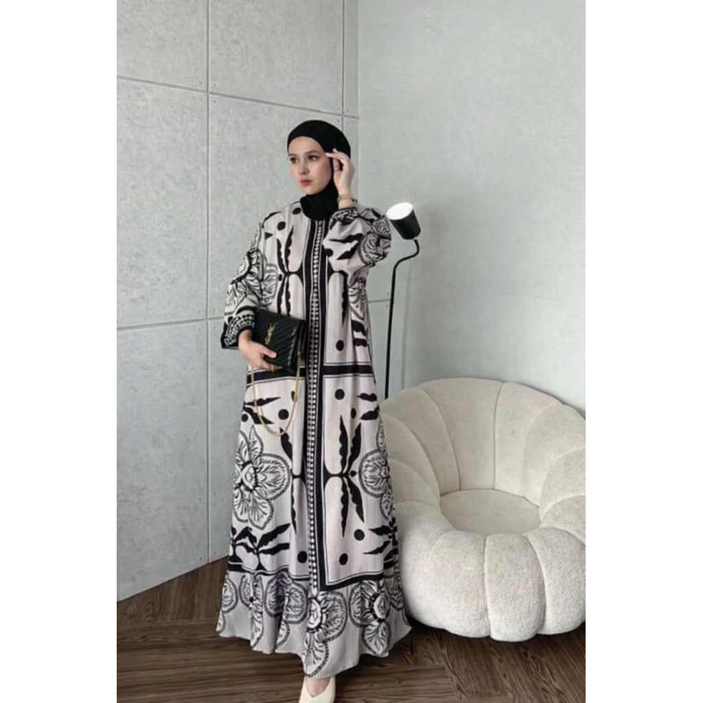 Gamis Rayon Twill Premium Gamis Jumbo Resleting Depan Busui Gamis Rempel