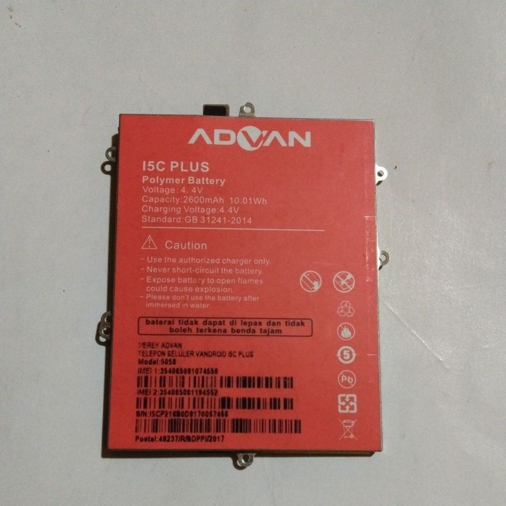 Baterai advan i5c plus original copotan