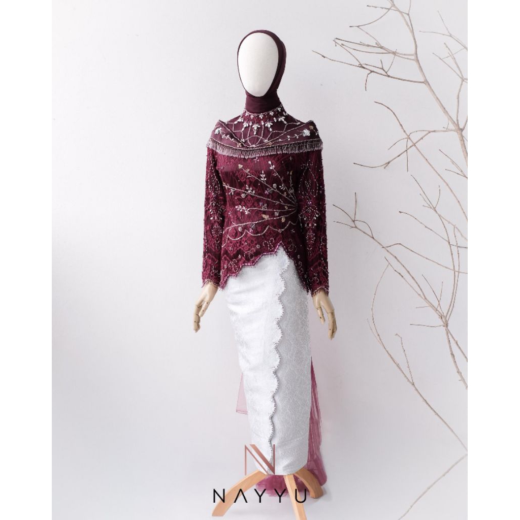 PO Custom Set Kebaya Pita Belakang Tile Cape