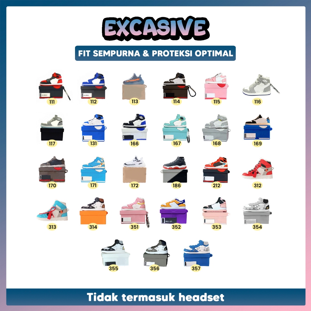 [ATP] Airpods Case Gen 1 2 3 Pro 1 2 Sepatu Sneakers AJ Tosca High Premium Soft Silicone Case