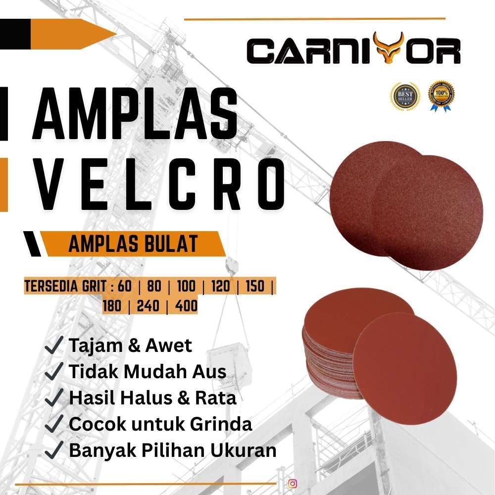 Amplas Bulat Carnivor / Tatakan Amplas Bulat Carnivor /Amplas Bulat 5 Inch / 4 Inch / Amplas Bulat G
